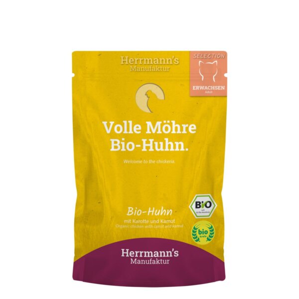 Herrmann's Katzenmenü Selection Bio-Huhn mit Karotte und Kamut
