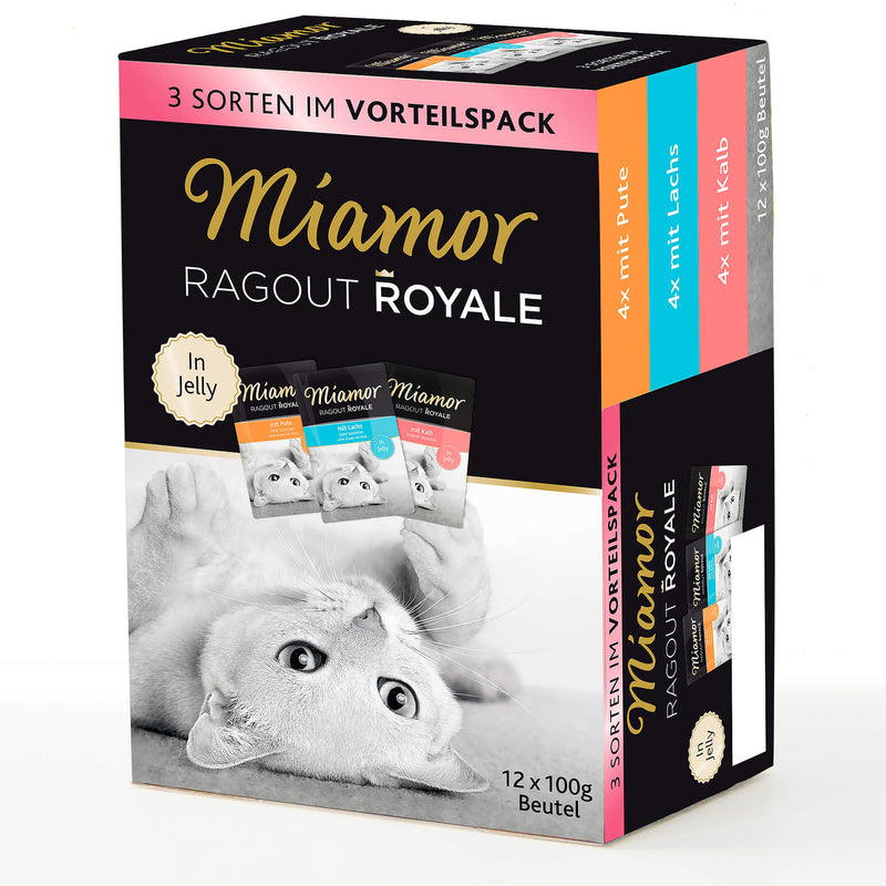 Miamor - Ragout Royale - Multipack mit Pute, mit Lachs und mit Kalb
