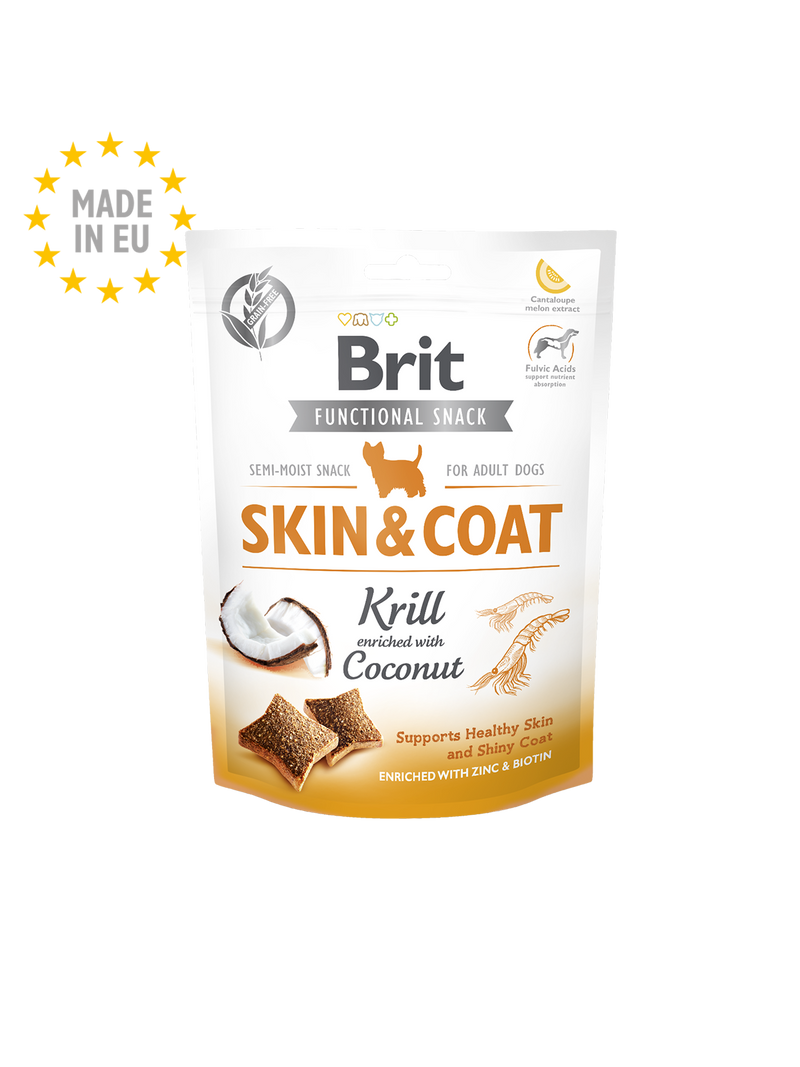 Brit Functional Snacks - Skin & Coat Krill - Krill & Kokos