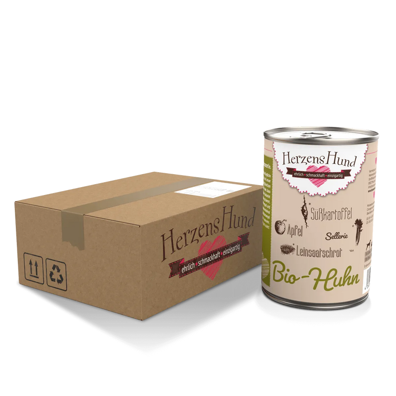HerzensHund Bio-Huhn Menü für Hunde 130g/400g im Sale