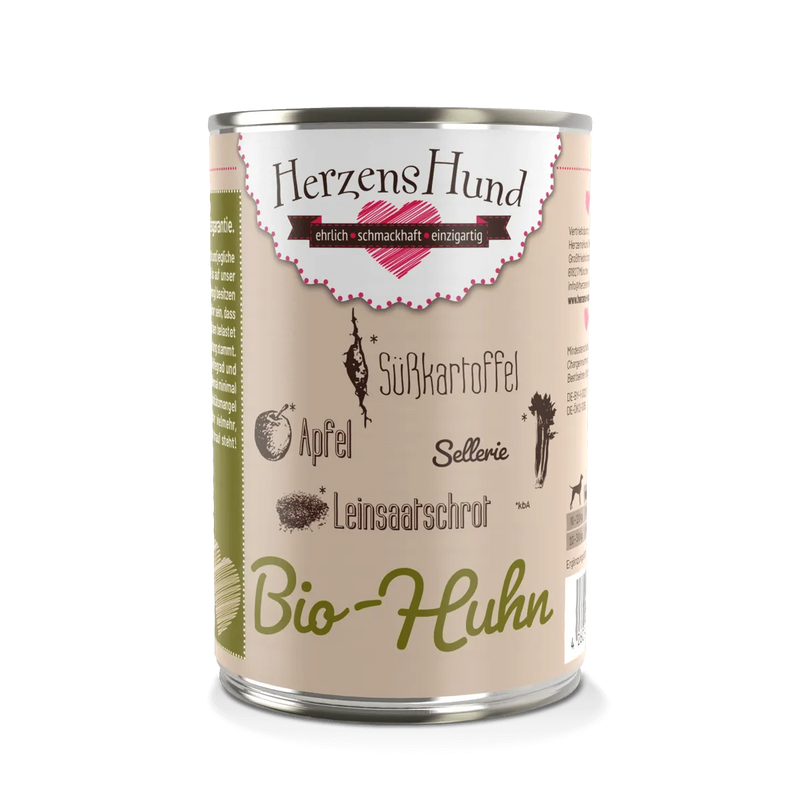 HerzensHund Bio-Huhn Menü für Hunde 130g/400g im Sale