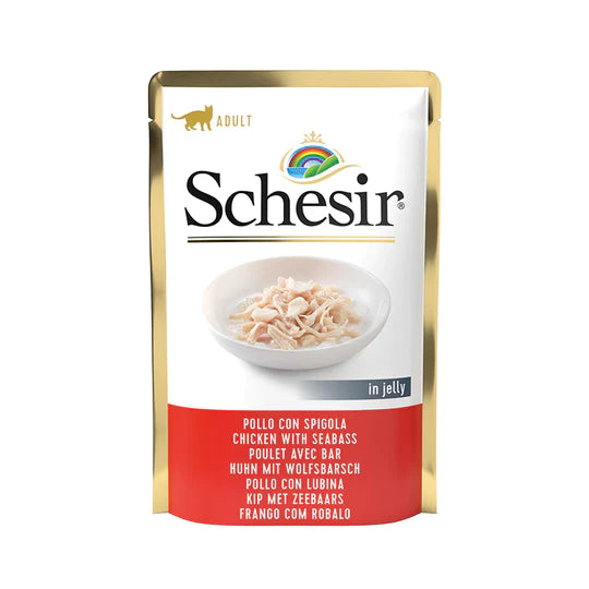 Schesir Cat Huhn mit Wolfsbarsch in Jelly