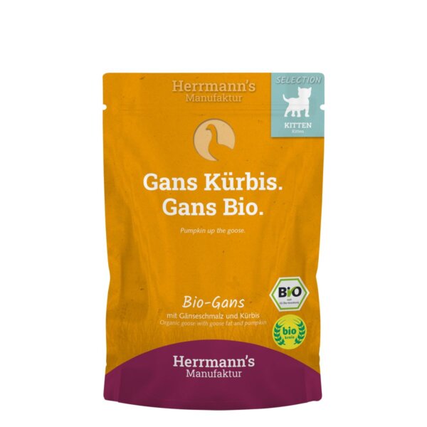 Herrmann's KITTENmenü Selection Bio-Gans mit Gänseschmalz und Kürbis
