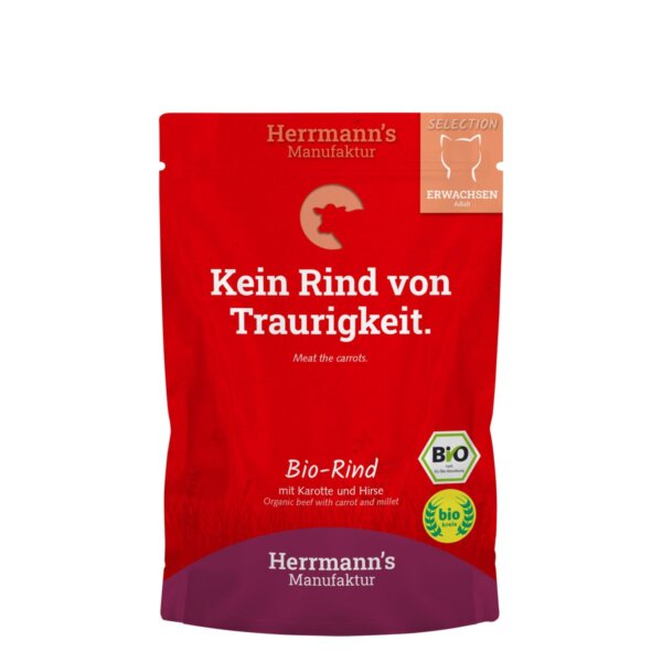 Herrmann's Katzenmenü Selection Bio-Rind mit Karotten und Hirse