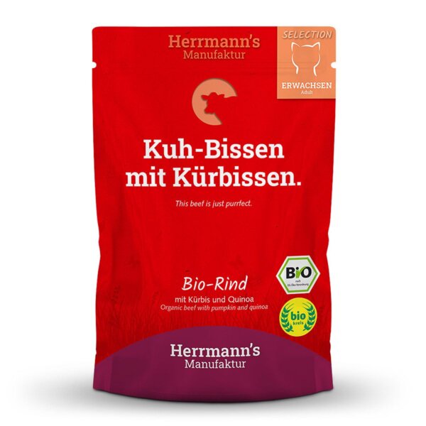 Herrmann's Katzenmenü Selection Bio-Rind mit Kürbis und Quinoa