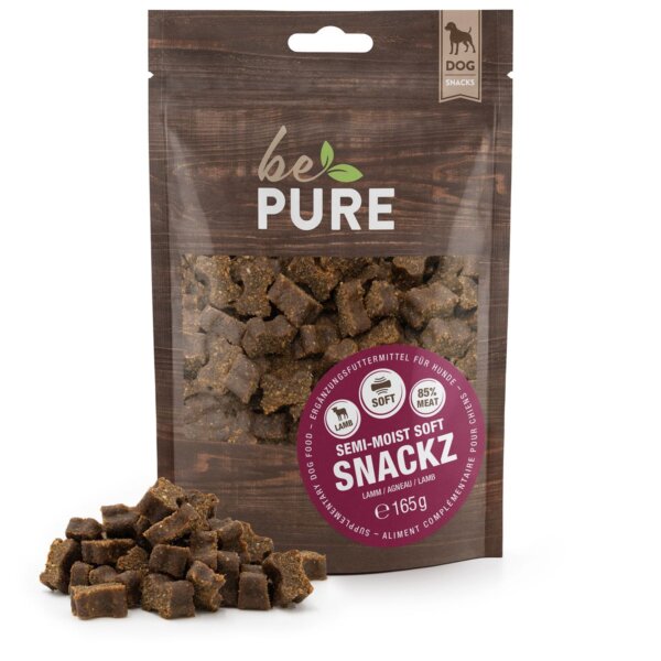 bePure Semi-Moist Soft Snackz mit Lamm für Hunde