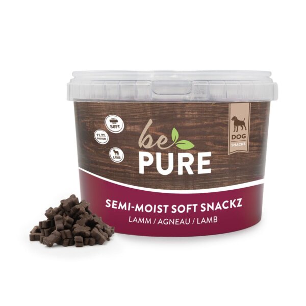 bePure Semi-Moist Soft Snackz mit Lamm für Hunde