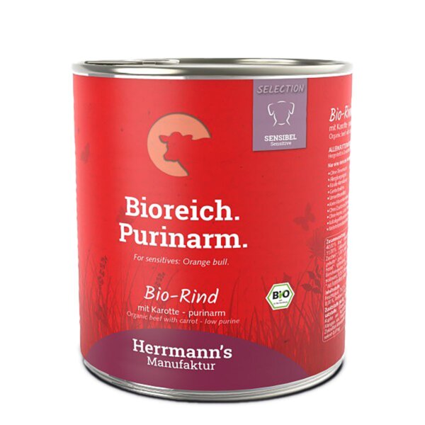Herrmann's Sensibel Bio Rind mit Karotte purinarm