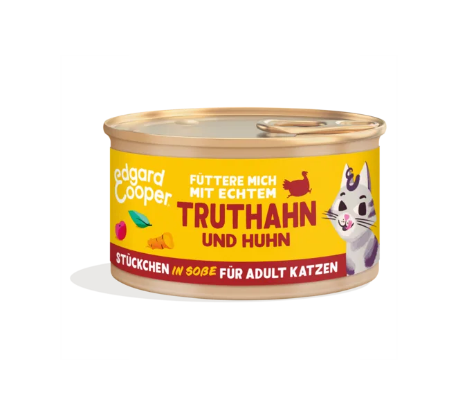 Edgard & Cooper Adult - Truthahn & Huhn mit Cranberrys - Stückchen in Sauce für Katzen