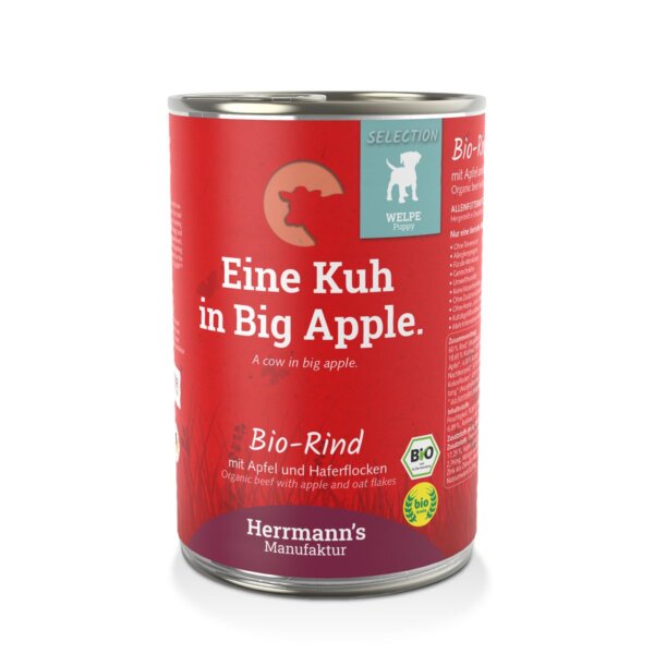 Herrmann's Welpe Bio Rind mit Apfel und Haferflocken