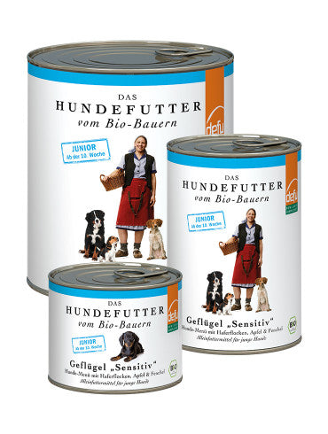 Defu Hundealleinfutter Junior Bio-Geflügel Sensitive 12x400g MHD 19.04.2025 im Sale