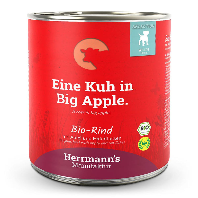 Herrmann's Welpe Bio Rind mit Apfel und Haferflocken