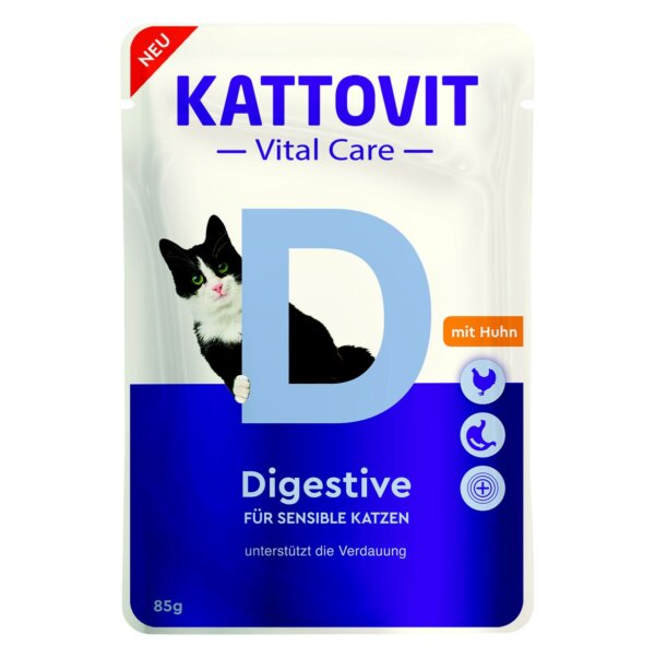 Kattovit Vital Care Digestive mit Huhn Nassfutter für Katzen