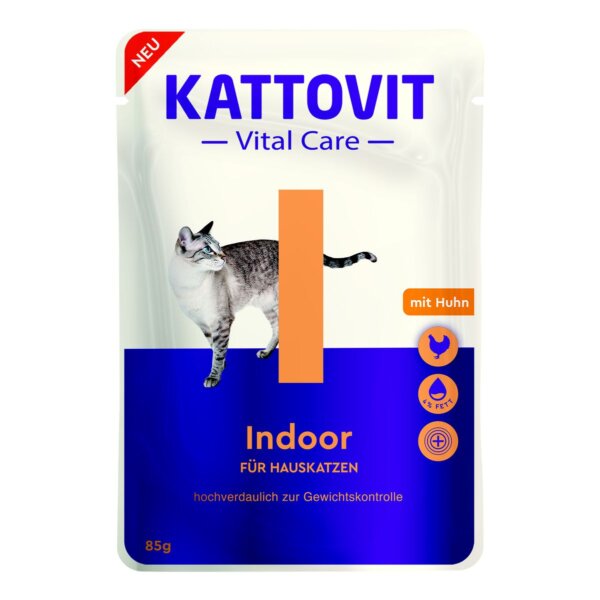 Kattovit Vital Care Indoor mit Huhn Nassfutter für Katzen