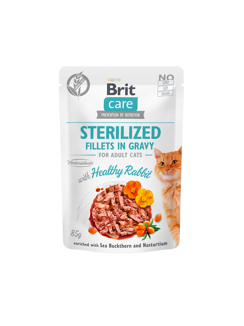 Brit Care Cat - Sterilized Hase - Filets in Sauce
