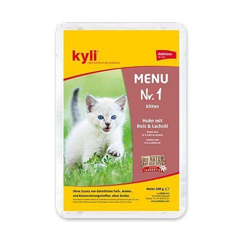 Kyli Menü Nr.1 Kitten -Huhn mit Reis & Lachsöl - pieper tier-gourmet