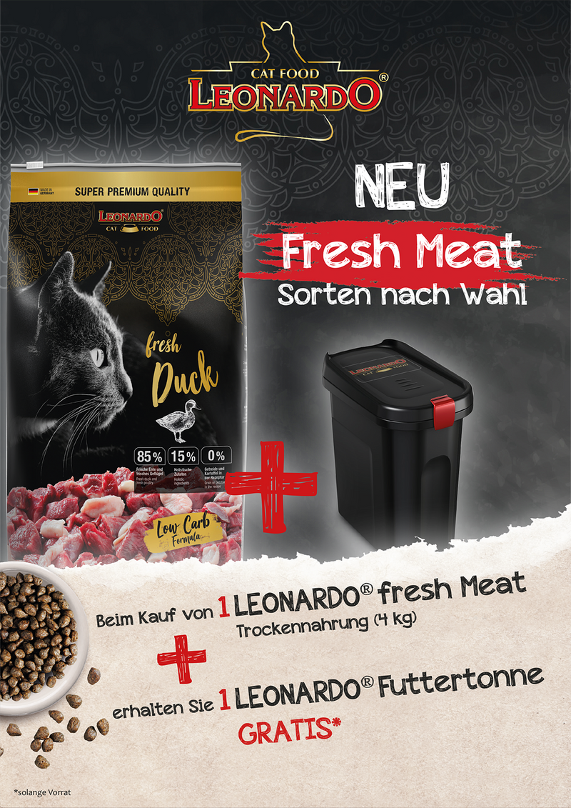 AKTION - Leonardo Fresh Meat 4 kg - 1 Futtertonne gratis