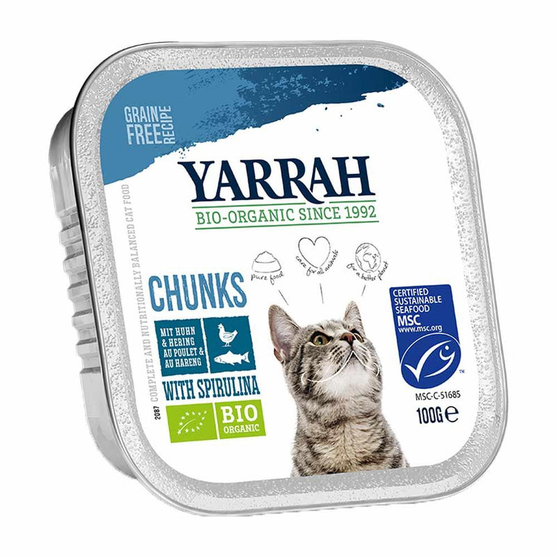 Yarrah Bröckchen mit Huhn und Hering BIO - pieper tier-gourmet